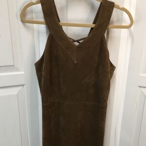 NWT JOA Elegant Brown Faux Suede Dress